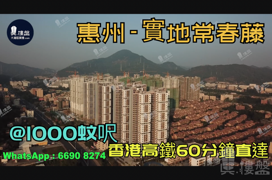 实地常春藤-惠州|首期3万(减)|@1000蚊呎|香港高铁60分钟直达|香港银行按揭(实景航拍)